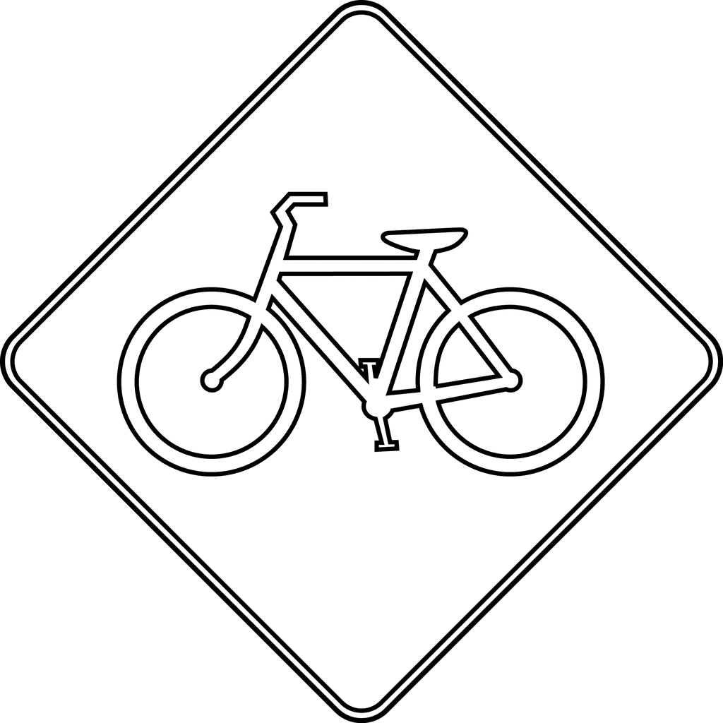 Combined Bicycle/Pedestrian Crossing Fluorescent Yellow-Green Sign