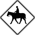 Nonvehicular signs may be used to alert road users in advance of locations where unexpected entries into the roadway or shared use of the roadway by pedestrians, animals, and other crossing activities might occur. Nonvehicular signs should be used only at locations where the crossing activity is unexpected or at locations not readily apparent.