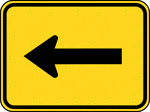 If the condition indicated by a warning sign is located on an intersecting road and the distance between the intersection and condition is not sufficient to provide adequate advance placement of the warning sign, a Supplemental Arrow plaque should be used below the warningsign.