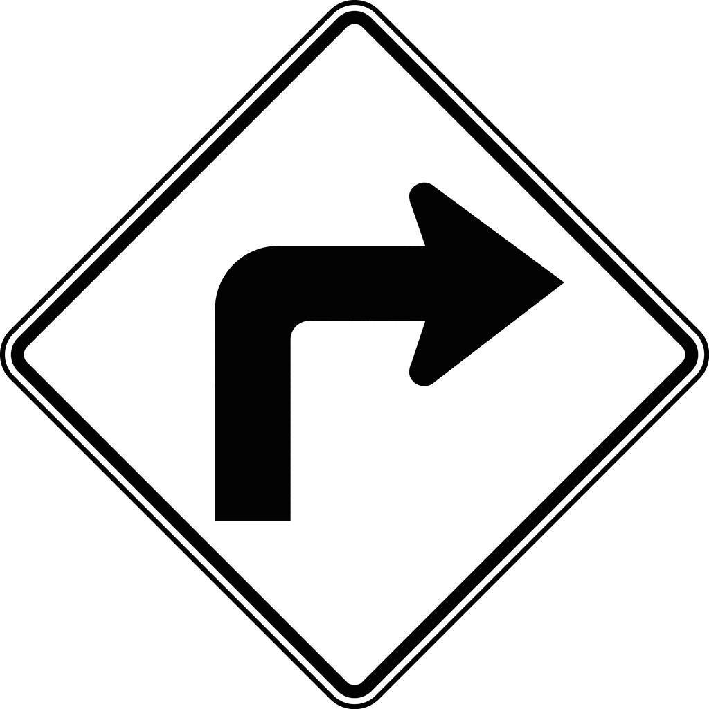 Right Turn Black And White ClipArt ETC