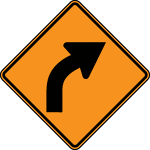 The horizontal alignment Curve may be used in advance of situations where the horizontal roadway alignment changes.