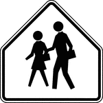 The School Advance Warning assembly should be installed in advance of locations where school buildings or grounds are adjacent to the highway, except where a physical barrier such as fencing separates school children from the highway. The School Advance Warning assembly shall be used in advance of any installation of the School Crosswalk Warning assembly, or in advance of the first installation of the School Speed Limit assembly. If used, the School Advance Warning assembly shall be installed not less than 45 m (150 ft) nor more than 210 m (700 ft) in advance of the school grounds or school crossings. If used, the School Advance Warning assembly shall consist of a School Advance Warning sign supplemented with a plaque with the legend AHEAD or XXX METERS (XXX FEET) to provide advance notice to road users of crossing activity.