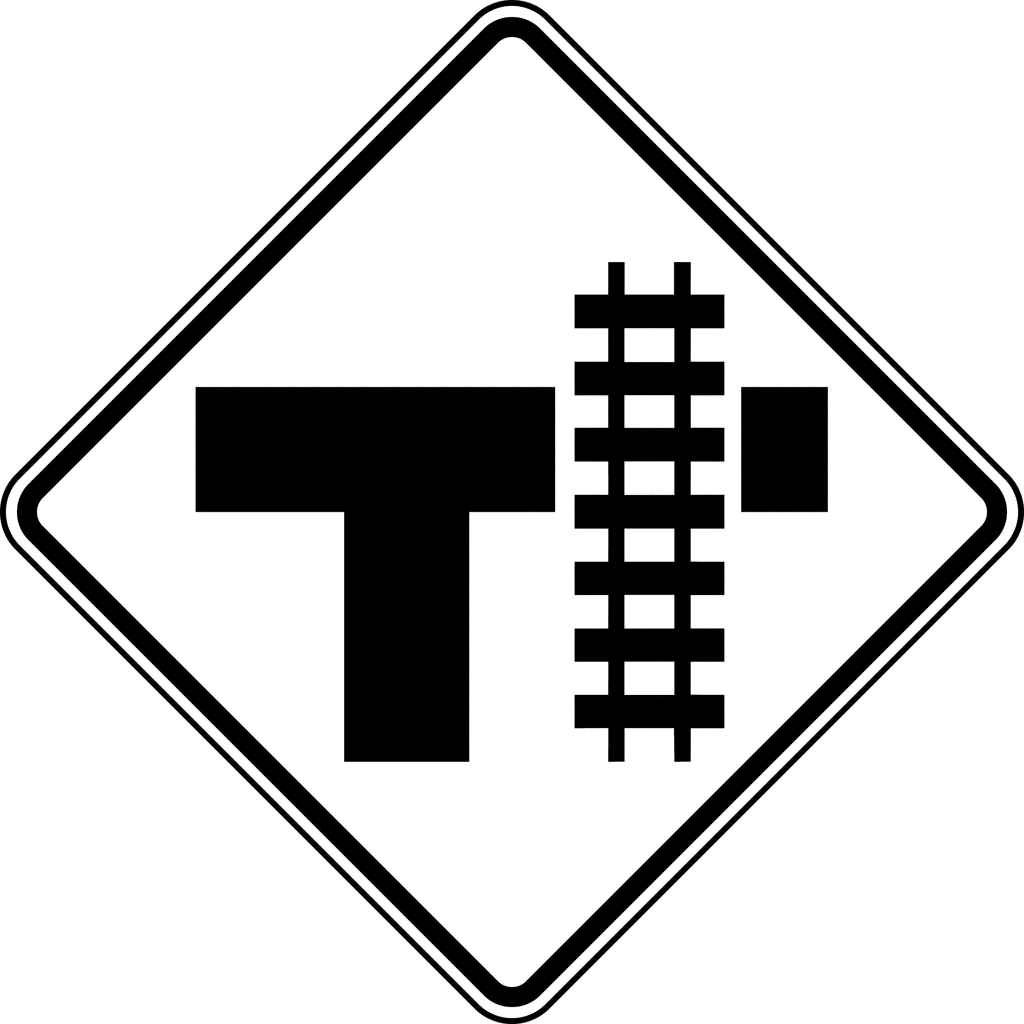 Traffic Sign: Parallel Railroad Crossing (T-Intersection)