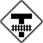 A Storage Space sign supplemented by a word message storage distance sign should be used where there is a highway intersection in close proximity to the highway-rail grade crossing and an engineering study determines that adequate space is not available to store a design vehicle(s) between the highway intersection and the train dynamic envelope. The Storage Space signs should be mounted in advance of the highway-rail grade crossing at an appropriate location to advise drivers of the space available for vehicle storage between the highway intersection and the highway-rail grade crossing.