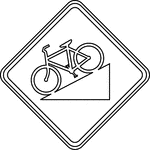 Other bicycle warning signs such as the Hill sign may be installed on bicycle facilities to warn bicyclists of conditions not readily apparent. If used, other advance bicycle warning signs should be installed no less than 15 m (50 ft) in advance of the beginning of the condition.
