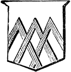 "Argent, three couple-closes interlaced vert. COUPLE-CLOSE. One of the diminutives of the chevron, half the size of the chevronel." -Hall, 1862