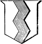 "Argent, a pale, dancette vert. DANCETTE. A zig-zag figure with spaces between the points, much larger than in the indented." -Hall, 1862