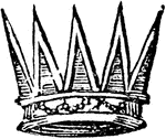 "EASTERN CROWN. A crown with rays proceeding from a circle, called by heralds an Eastern crown, is found in ancient achievements. The annexed cut shows its form." -Hall, 1862