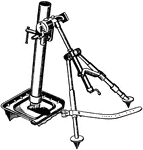An illustration of a mortar and mount.