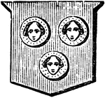"Gules, three bezants figured. FIGURED. Those bearings which are depicted with a human face, are said to be figured." -Hall, 1862