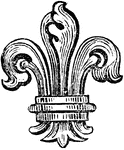 "FLEUR-DE-LIS. Supposed to represent the garden-lily. It is the bearing of the Bourbons of France, but is frequently introduced in English charges." -Hall, 1862