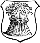 "Argent, a garbe proper. GARBE. The heraldic term for a sheaf of any kind of corn." -Hall, 1862