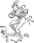 An illustration of a man dropping a spoon.