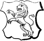 "Lion salient. SALIENT. An animal springing forward." -Hall, 1862