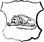 "Lion dormant. DORMANT. The French word for sleeping, used to denote the posture of a lion, or any other beast reposing." -Hall, 1862