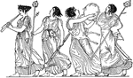 An illustration of a bacchic procession.
