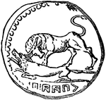 An illustration of a coin from the Italian Confederacy.