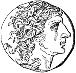 An illustration of Mithradates VI on the face of a coin. Mithradates VI was king of Pontus in northern Anatolia (now in Turkey) from about 119 to 63 BC. Mithradates was a king of Greek and Persian origin, claimed descent from Alexander the Great and King Darius I of Persia.
