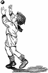 An illustration of a young boy playing with a small ball.