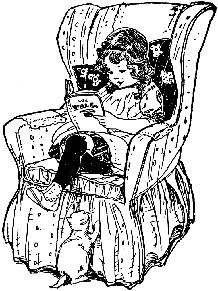 Reading In A Chair Clipart