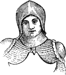 "2, Hausse-col (a) worn over mail, early 15th century. GORGET. A piece of armor protecting the throat and sometimes the upper part of the breast." -Whitney, 1911