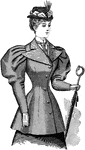 This lady's single breasted coat is a late 19th century design.