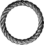 "Grommet. Naut., a ring of rope used for various purposes, made from a strand laid three times round its own central part formed into a loop of the desired size." -Whitney, 1911