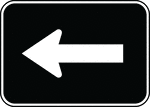 This directional arrow is used to indicate that something is located to the left.