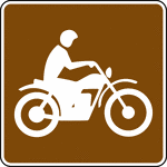 This sign is used to indicate that a bike trail is located nearby.