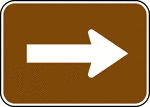 This directional arrow is used to indicate that something is located to the right.