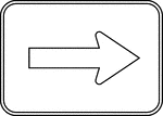 This directional arrow is used to indicate that something is located to the right.