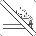 This is an example of a management symbol with a prohibitive slash.It is used to indicates that smoking not permitted nearby.