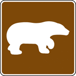 This sign is used to indicate that a bear viewing area is located nearby.