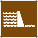 This sign is used to indicate that a dam is located nearby.