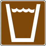This sign is used to indicate that drinking water is available nearby.