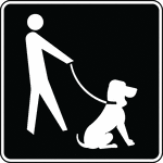 This sign is used to indicate that pets must be kept on a leash in the nearby area.