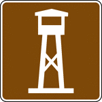 This sign is used to indicate that a lookout tower is located nearby.