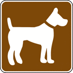 This sign is used to indicate that a dog are permitted nearby.