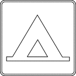 This sign is used to indicate that a campground for tents is located nearby.