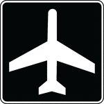 This sign is used to indicate that an airport is located nearby.