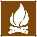 This sign is used to indicate that campfires are allowed nearby.