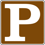 This sign is used to indicate that parking is located nearby.