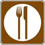 This sign is used to indicate that food is available nearby.