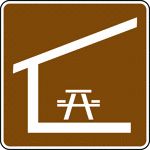 This sign is used to indicate that a picnic shelter is located nearby.