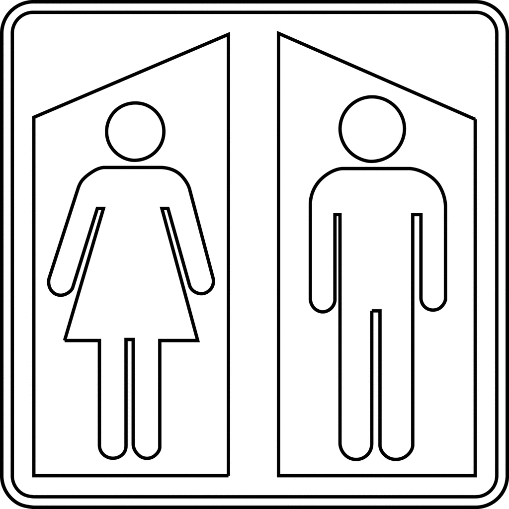 men bathroom sign outline