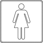This sign is used to indicate that a women's rest room is located nearby.