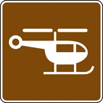 This sign is used to indicate that helicopters may be located in the area.