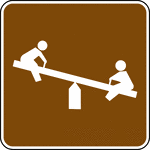 This sign is used to indicate that a playground is located nearby.