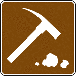 This sign is used to indicate that rock collecting is located nearby.