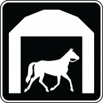 This sign indicates that a stable is located nearby.